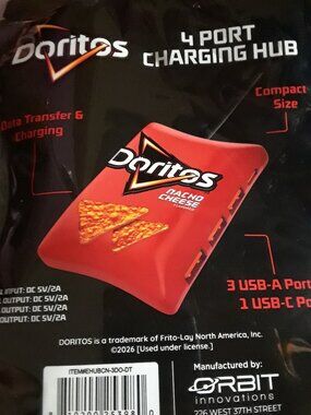 Fun Doritos Charger Port x 4 USB Including C Port